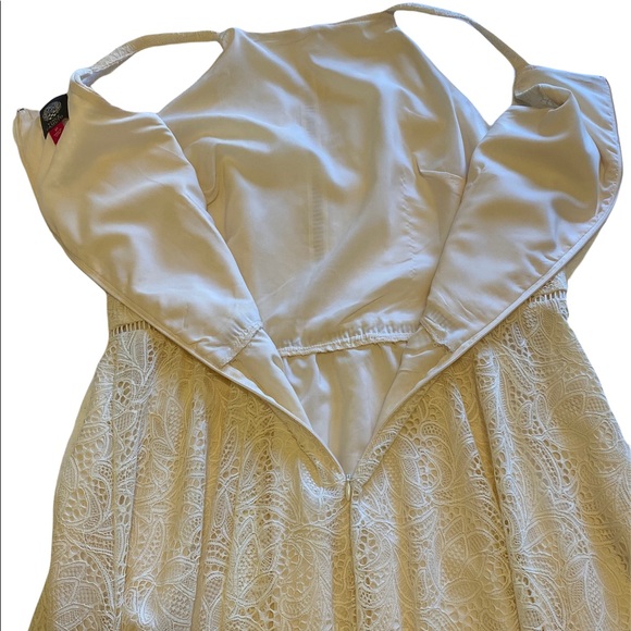 Vince Camuto lace halter sundress size 12 Ivory High Low Hem Lined $148 NWT - Picture 7 of 12